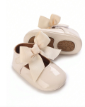 kisbaba cipő, elegáns cipő, bézs kisbaba cipő, masnis cipő, baba alkalmi cipő, keresztelő cipő, baba esküvői cipő, kényelmes baba cipő