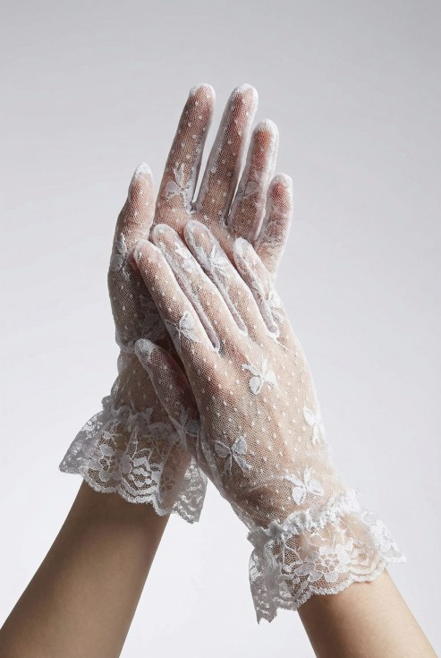 elsőáldozási kesztyű, csipkés kesztyű kislányoknak, hófehér kesztyű, elegáns gyerek kiegészítő, ünnepi kesztyű, elsőáldozási kiegészítők, kislány ruha kiegészítők