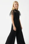 Elegáns kislány overál Blair fekete színben, főnézet, ünnepi kislány ruha, ZOYA Fashion