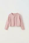 Kislány elegáns bolero Malena rózsaszín színben, főnézet, ünnepi kislány ruha, ZOYA Fashion