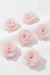 6 darabos rózsaszín organza hajcsat szett, főnézet, ünnepi kislány ruha, ZOYA Fashion