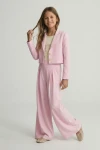 Elegáns kislány szett Emi rózsaszín színben, stílusos megjelenés, ünnepi kislány ruha, ZOYA Fashion