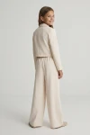 Elegáns kislány szett Emi világos bézs színben, részlet, ünnepi kislány ruha, ZOYA Fashion