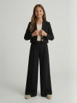 Elegáns kislány szett Emi fekete színben, oldalnézet, ünnepi kislány ruha, ZOYA Fashion