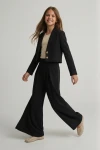 Elegáns kislány szett Emi fekete színben, stílusos megjelenés, ünnepi kislány ruha, ZOYA Fashion