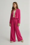 Elegáns kislány szett Emi fukszia színben, főnézet, ünnepi kislány ruha, ZOYA Fashion