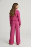 Elegáns kislány szett Emi fukszia színben, részlet, ünnepi kislány ruha, ZOYA Fashion