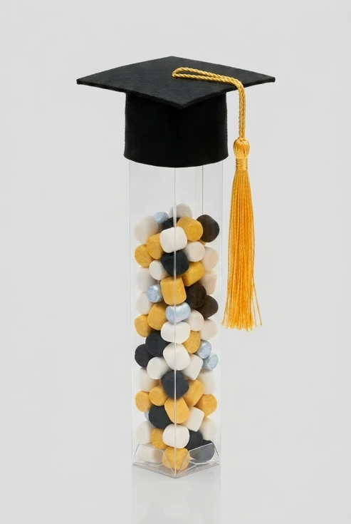 átlátszó diplomahenger szett diplomasapkával 1